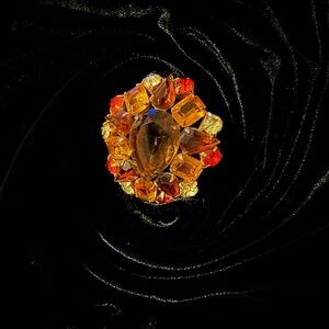 Juliana Book brooch Vintage emerald cuts and chatons